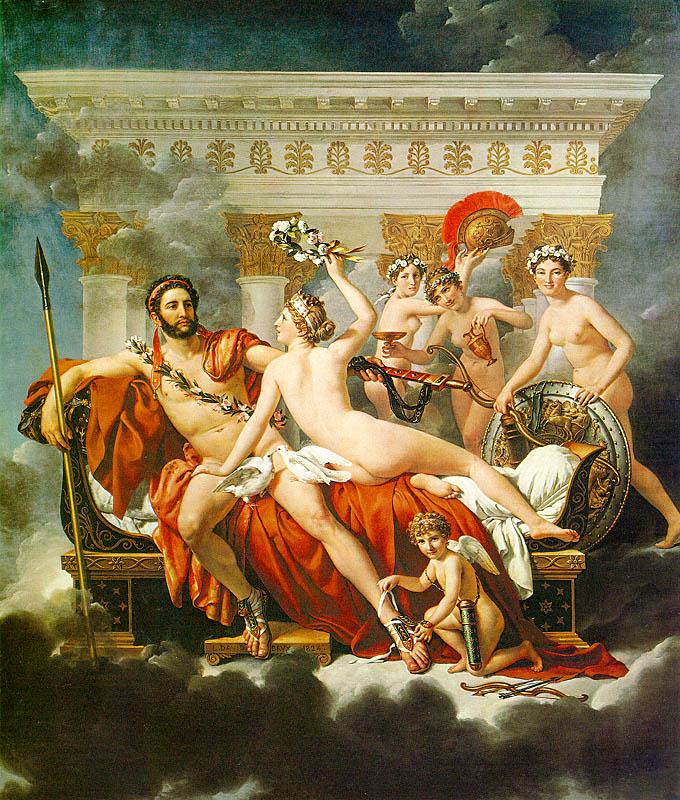 Jacques-Louis  David Mars Disarmed by Venus and the Three Graces china oil painting image
